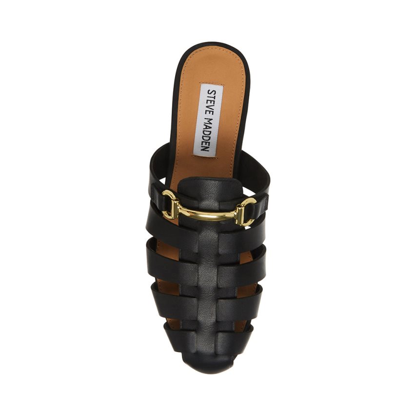 Mulas Steve Madden Kelby Cuero Mujer Negras | ES DI4036